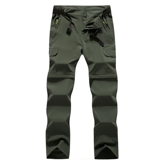 LoClimb эластичные съемные походные брюки для женщин и мужчин для активного летнего Спорта Водонепроницаемые брюки для трекинга шорты для скалолазания, AM224 - Цвет: army green