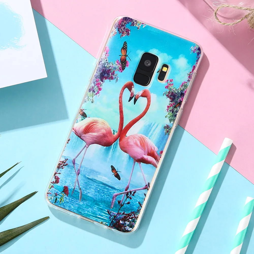 Cute Pattern Samsung Note 9 8 S9 S8 Plus S6 S7 Edge Flamingo ...