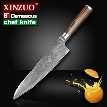 8 “zoll kochmesser Hohe qualität 73 schichten Japanischen VG10 damaststahl küchen kochmesser cleaver holzgriff kostenloser versand
