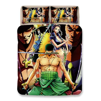 

Japanese Anime ONE PIECE Naruto Bedding Set Twin Queen King Size Duvet Cover Bedsheets Pillowcase Child Textile Sets