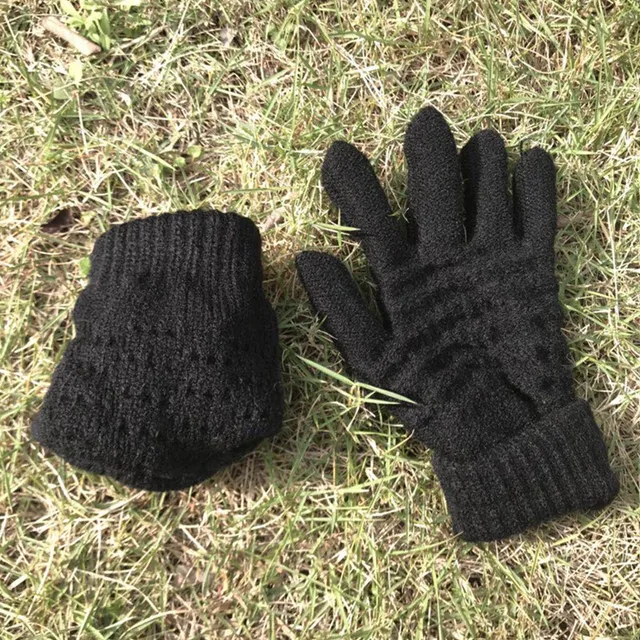 Miya Mona Hot Selling New Women Warm Winter Knitted Full Finger Gloves Mittens Girl Female Solid Woolen Gloves Screen Luvas -