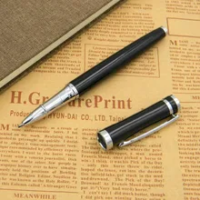 Металлическая ручка студент Черный Гладкий с серебряной ролик для обрезки шариковые ручки