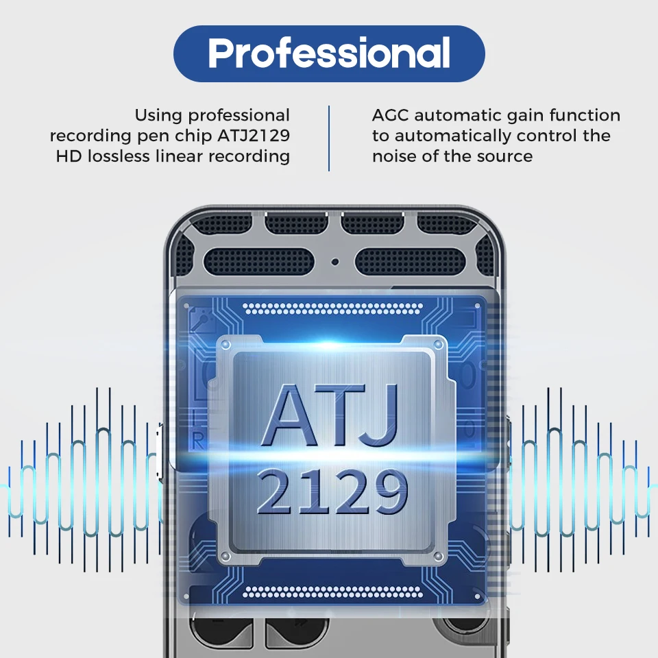 

Professional Recording Chip Hidden Voice Recorder Dictaphone Registrar MP3 HIFI Stereo 1536KPS Gray Mp3 Recoring Time 145hours