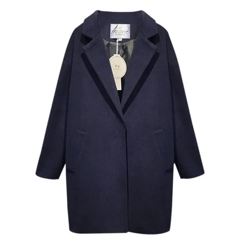 Coat Autumn Winter Wool Long Warm Coat Female Slim Long Sleeves 4 Colors Coat Coats