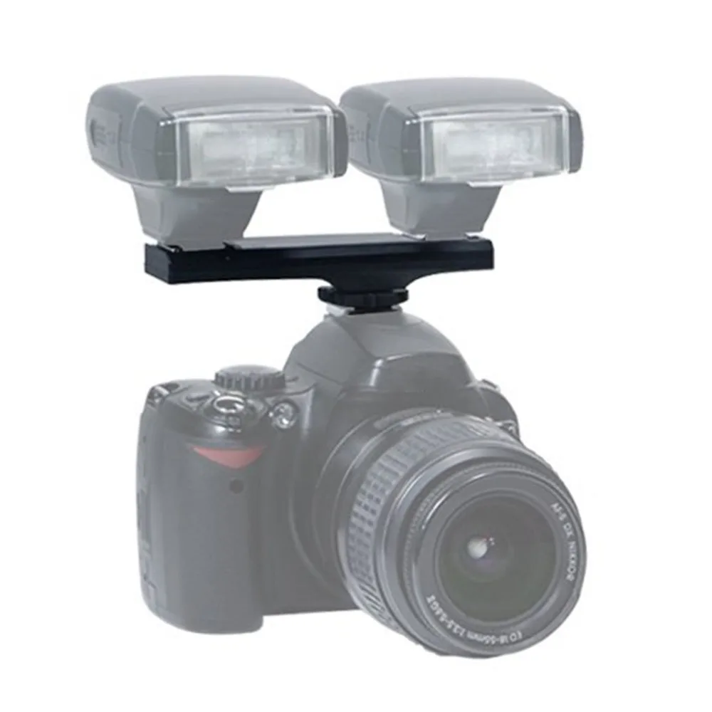 Двойной Горячий башмак Вспышка Speedlite кронштейн сплиттер для Nikon D750 D7200 D7100 D7000 D800 D810