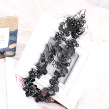 Новинка, модное ювелирное ожерелье с кристаллами, жемчугом, кокосовой раковиной, колье от производителя