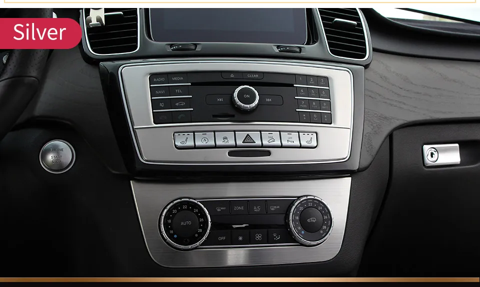 Наклейки на панель CD кондиционер переключатель панель накладка для Mercedes Benz GLE W166 GLE Coupe C292 GLS класс amg аксессуары