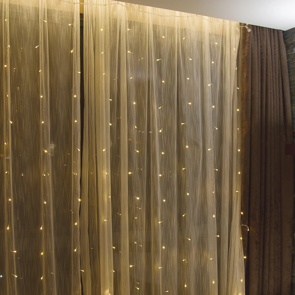 3x3m led icicle Window Curtain String Lights 300 LED Christmas lights for Wedding Party Home Garden Bedroom Wall Decorations