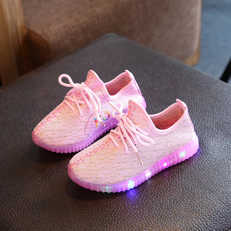 Davidyue для детей, светящиеся кроссовки Пижама для девочек и мальчиков светодиодные сетки детская обувь для тенниса детская обувь \ Сникеры на каждый день Детские легкие кроссовки