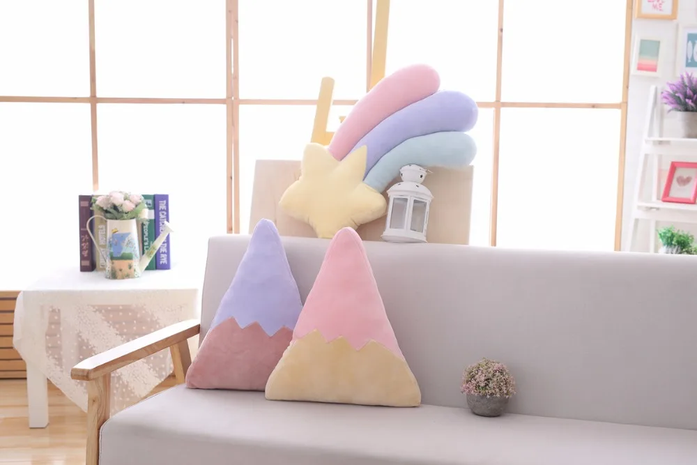 Новые милые плюшевые игрушки Kawaii Sky серия детская подушка для сна мягкая Луна съемка Звезда Радуга Подушка раковина декор комнаты подарок