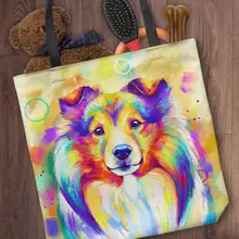 Цветные холщовые хозяйственные сумки для собак, эко многоразовые складные сумки через плечо, сумки, тоут, хлопковые сумки, на заказ