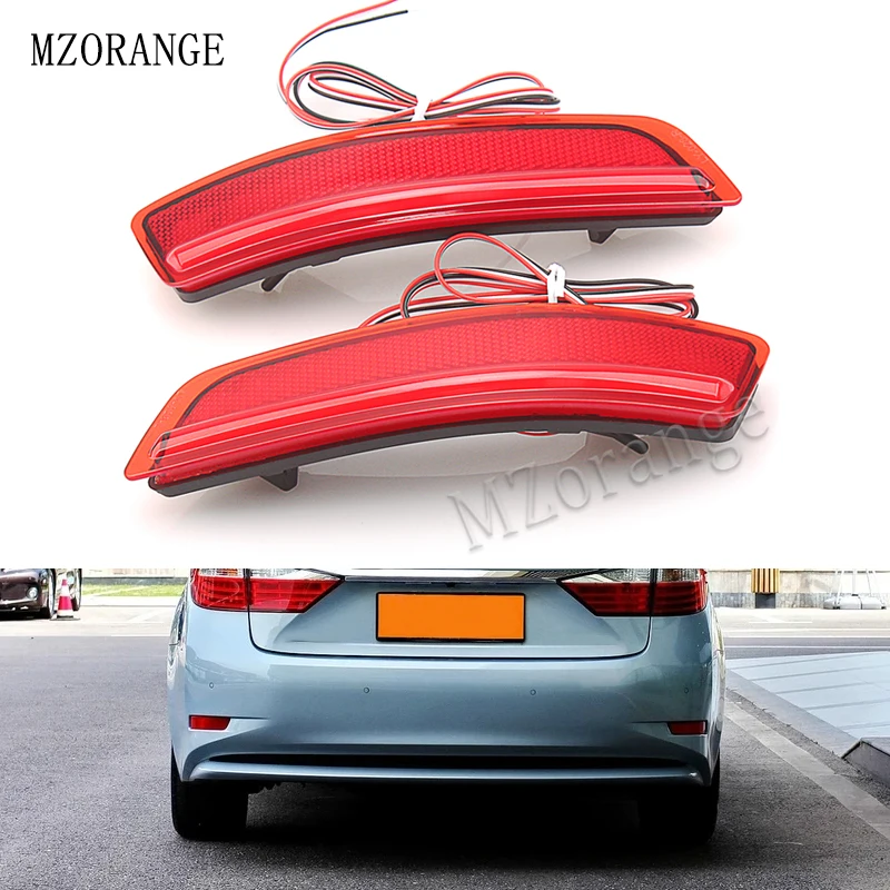 

MZORANGE 2x Red Rear Bumper Reflector LED Stop Brake Light For Lexus ES GS 250 2012-2015 For Toyota Corolla Car Accessories