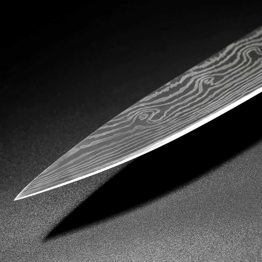 SUNNECKO профессиональный " кухонный нож шеф-повара лезвие из нержавеющей стали зеркальный лазерный узор острые ножи шеф-повара для мяса с деревянной ручкой Pakka
