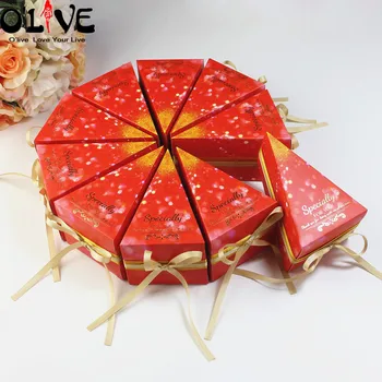 

20 Pcs Triangles Wedding Candy Box Marble Birthday Cake Box Gift Packaging Cardboard Boxes Bonbonniere Chocolate Party Favors