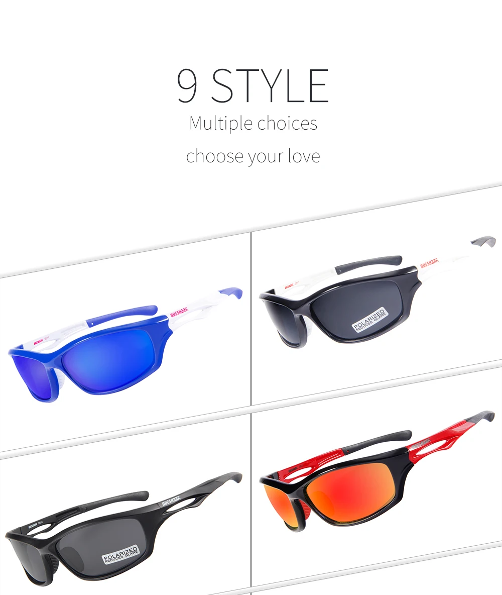 QUESHARK мужские и женские спортивные поляризованные очки для рыбалки матовые черные походные солнцезащитные очки для кемпинга ультралегкие рыбацкие очки