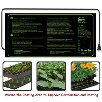 

Garden Seedling Heating Mat 52x24cm Waterproof Plant Growth Heating Mat Seed Germination Propagation Clone Starter Pad