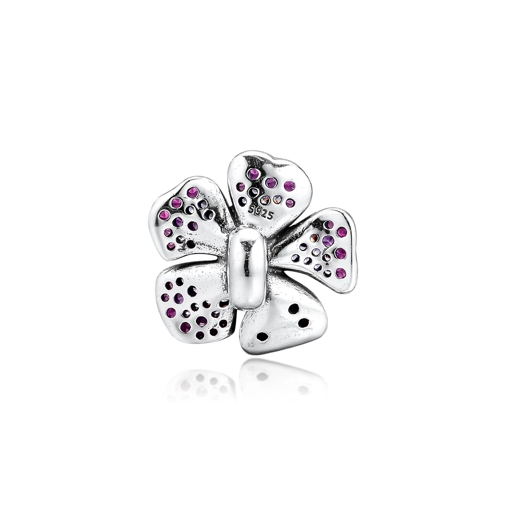 CKK Fit Pandora Браслеты Цветок персика подвески в форме цветов Серебро 925 оригинальные бусины для изготовления ювелирных изделий Шарм ювелирное изделие plata