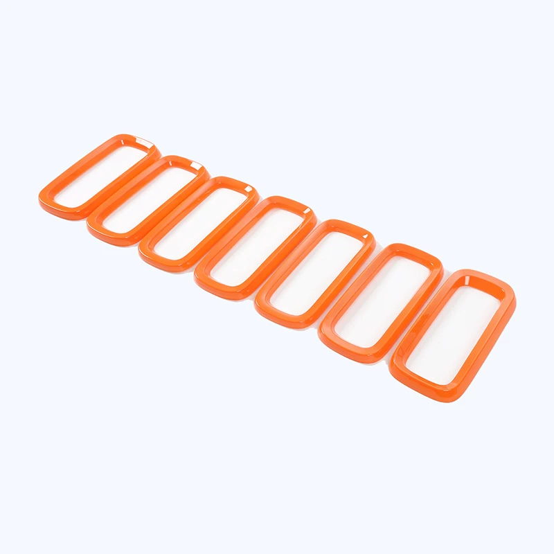 

Front Grill Vent Hole Frame Trim Cover Ring For Jeep Renagade 2015-2016 Orange Blue 7 Pcs/1 Set