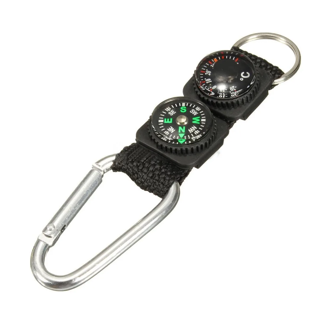 3 in 1 Mini Multifunction Hiking Travel Compass Thermometer Carabiner Key Ring Camping First Aid Kits Safety Survival Tools 3 in 1 Mini Multifunction Hiking Travel Compass Thermometer Carabiner Key Ring Camping First Aid Kits Safety Survival Tools