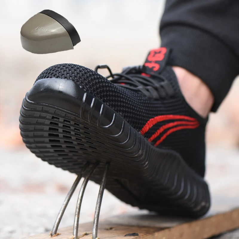 

Summer Steel Toe Work Shoes Men Breathable Lightweight Safety Shoes Unisex Puncture Resistant Composite Mesh Sneakers for Women