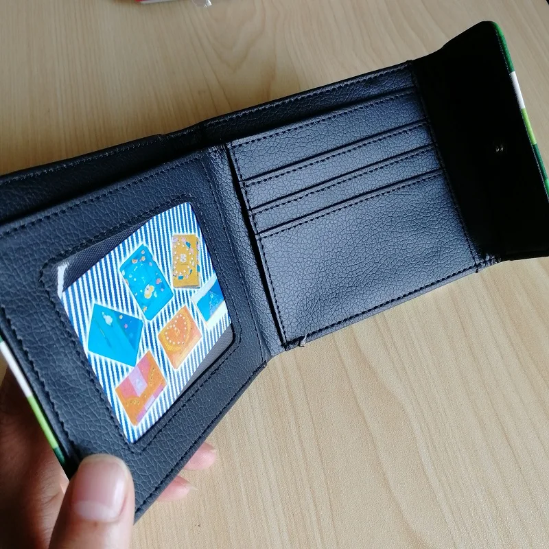 

PU Leather Cartoon Game MC Green Zipper Wallet Short Men Purse Coin Cash Bag My World Wallet Card Bag Kids Birthday Gift