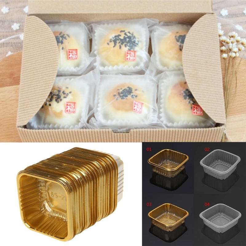 

50g 100g Square Moon Cake Trays Mooncake Package Box Container Holder 100Pcs