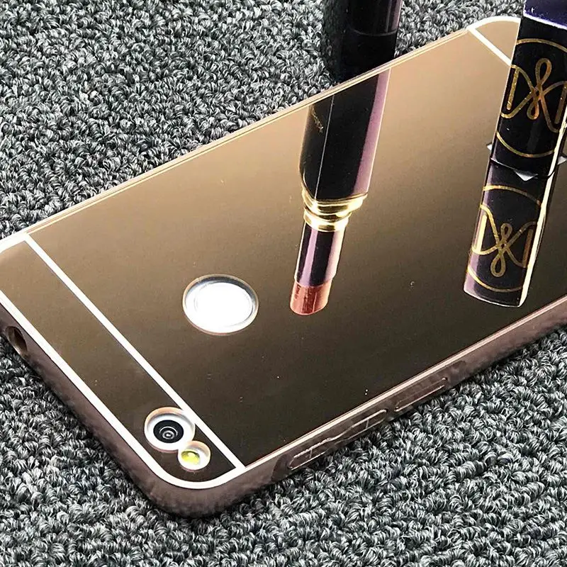 

For Huawei P8Lite P9Lite 2017 Case Aluminum Metal Frame Acrylic Mirror Back Cover For Huawei P8 Lite 2017 / Honor 8 lite Case