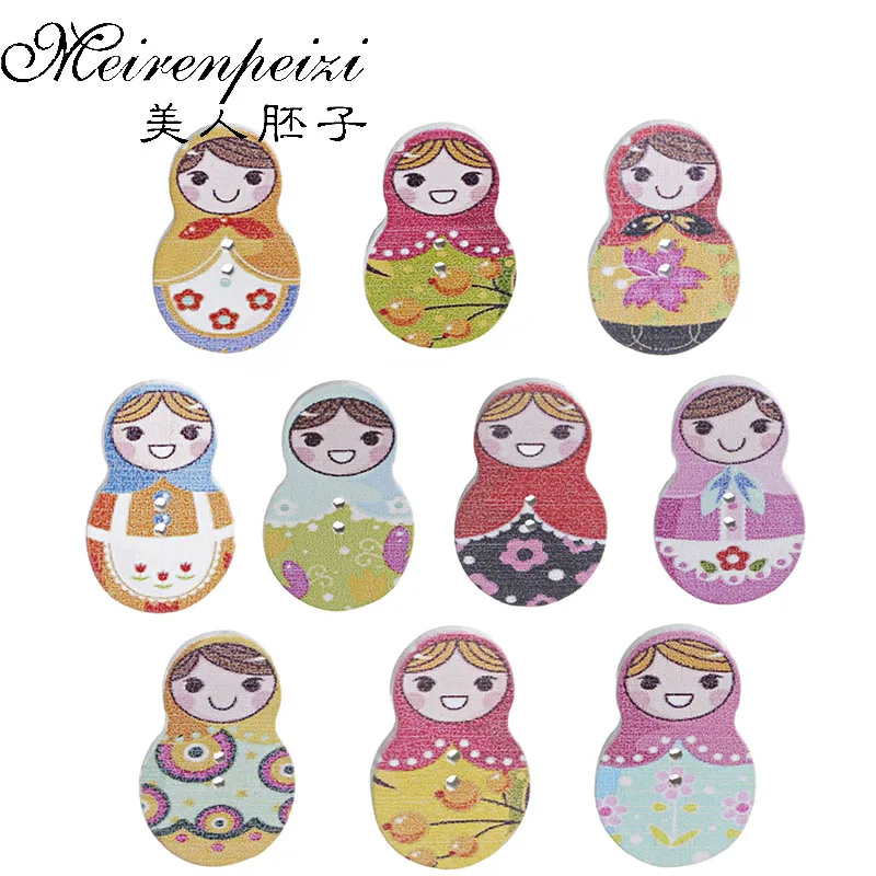 

Vintage Wooden Russian Doll Brooches Pins Colorful Babushka Doll Brooch Lapel Pin Matryoshka Badge Gift Souvenir Christmas