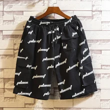 Летние Брендовые мужские пляжные шорты с несколькими карманами, хлопковые повседневные мужские шорты с буквенным принтом Бермудские острова masculina, большие размеры 5XL