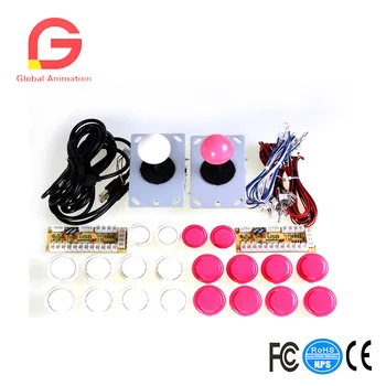

Arcade Game DIY Parts 2x Zero Delay USB Encoder + 2x 8 Way Joystick + 20x Arcade Push Buttons For Mame, Support All Windows