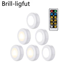 Dimmable Warm white+White Under Cabinet Lights Puck Light Shelf Kitchen Closet Lamp LED Closet Showcase Counter Night Lighting