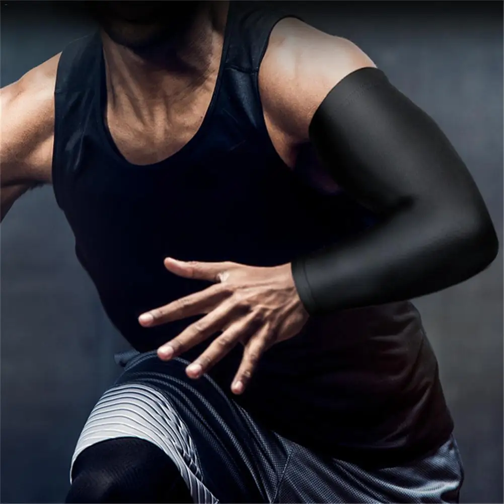 أعلى كرة السلة متشط شريط إطالة Armguards واقية من الشمس الرياضية واقية الساعد كم الذراع تدفئة الكوع منصات 1 قطع