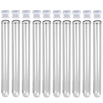 

100pcs 16x150 mm 20ml Plastic Test Tube With Cap 6-Inch 5 Colors Of Cap To Choose High Quality Clear Like Glass