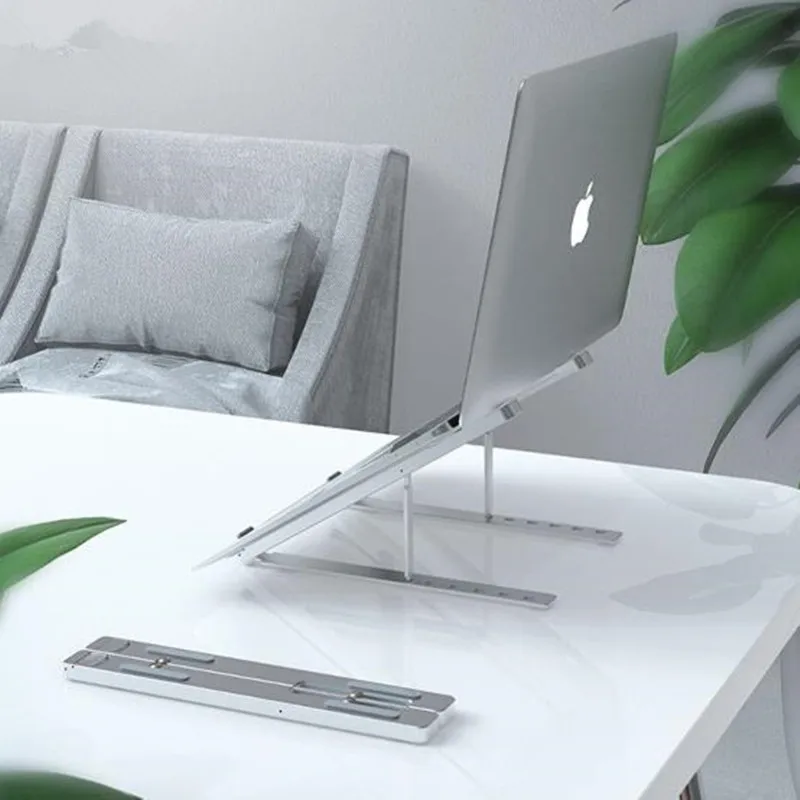 

Folding Laptop Stand Portable Aluminium Alloy Tabletop Tablet Stands Office 7Layers Height Adjustable Desk Notebook Stents