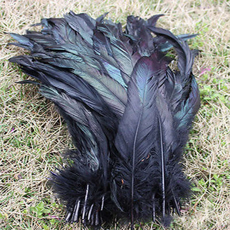 

wholesale 50pcs/lot natural black Beautiful Rooster feathers 30 - 35cm 12 -14Inch