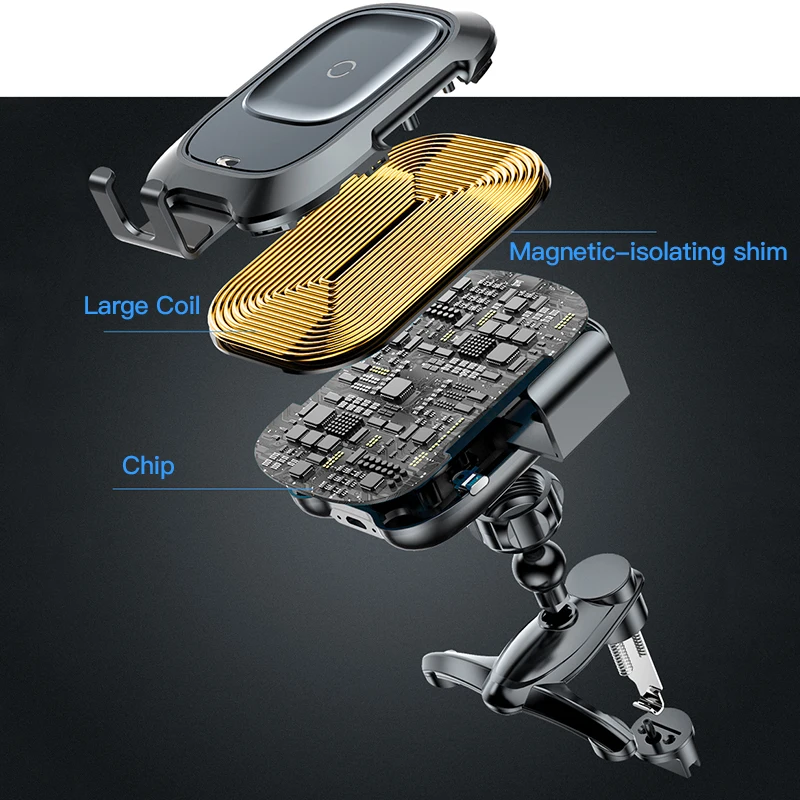 Baseus Qi Car Wireless Charger For iPhone X XS Max Samsung Intelligent Infrared Sensor Fast Wireless Charging Car Phone Charger