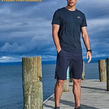 Jeep быстросохнущая ткань полиэстер футболка с коротким рукавом Мужская Спорт на открытом воздухе Мужская Ледяной шелк охлаждение