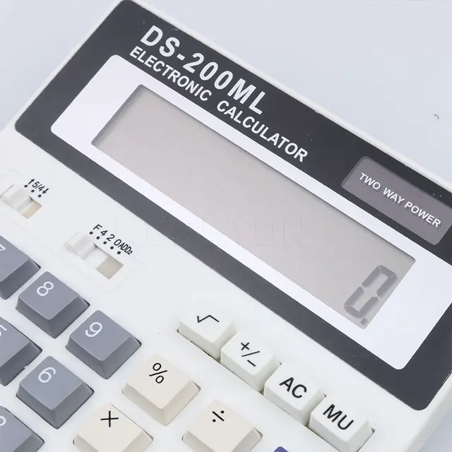 kebidumei New Office calculator DS-200ML Muti-function calculator Large keys 12 Digits Big display Dual power computer keys