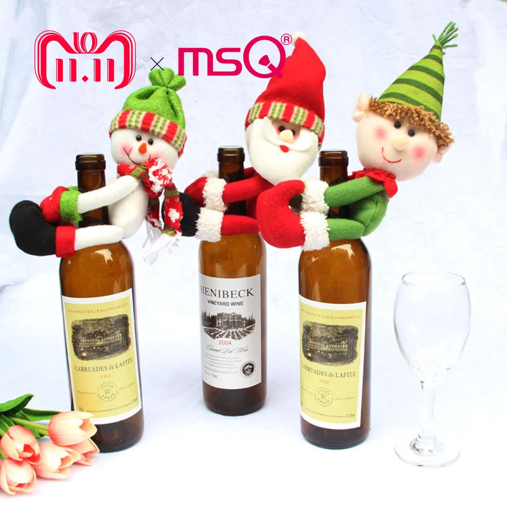 MSQ Chriatmas Украшение стола крышку бутылки вина орнамент свадьба s Новинка Украшения