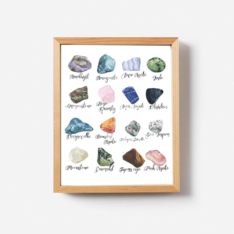 Gemstones Minerals Canvas Art Poster Home Decor
