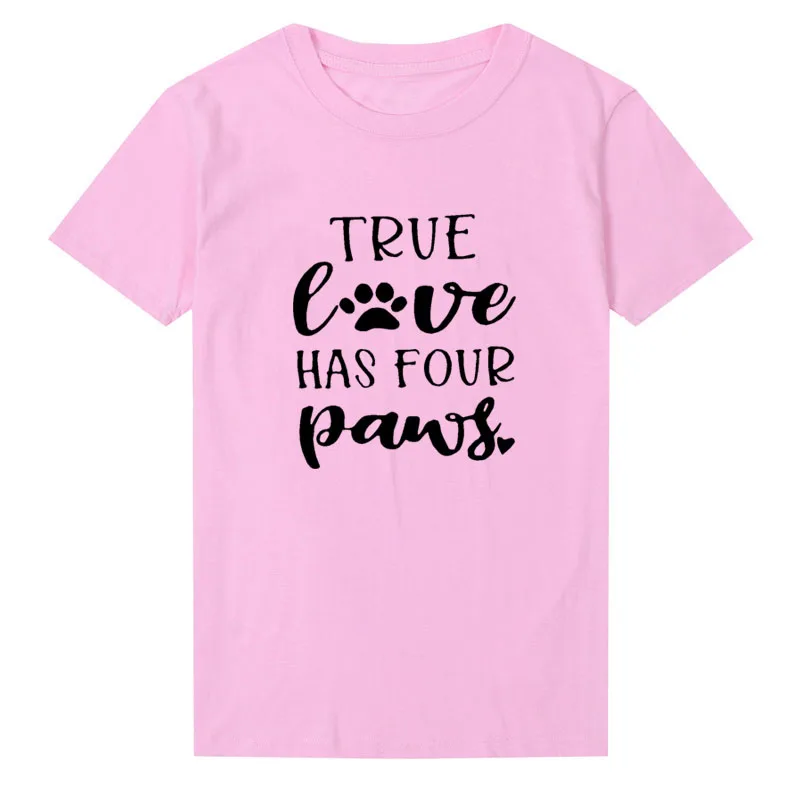Sunfiz YF True Love Has Four Paws белая футболка Tumblr Забавные футболки с графикой женские