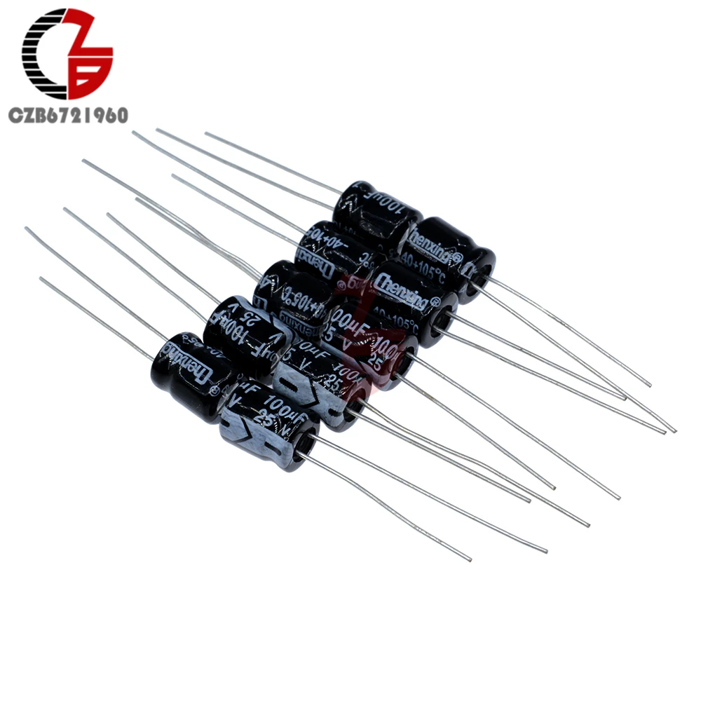 

30PCS 100UF 25V Radial Electrolytic Capacitor The general size