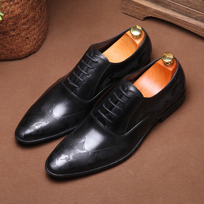 

Black 2019 Handmade Genuine Leather Men's Designer Dress Shoes Italy Brogue Designer Fashion Wedding Party Men Oxford Shoes