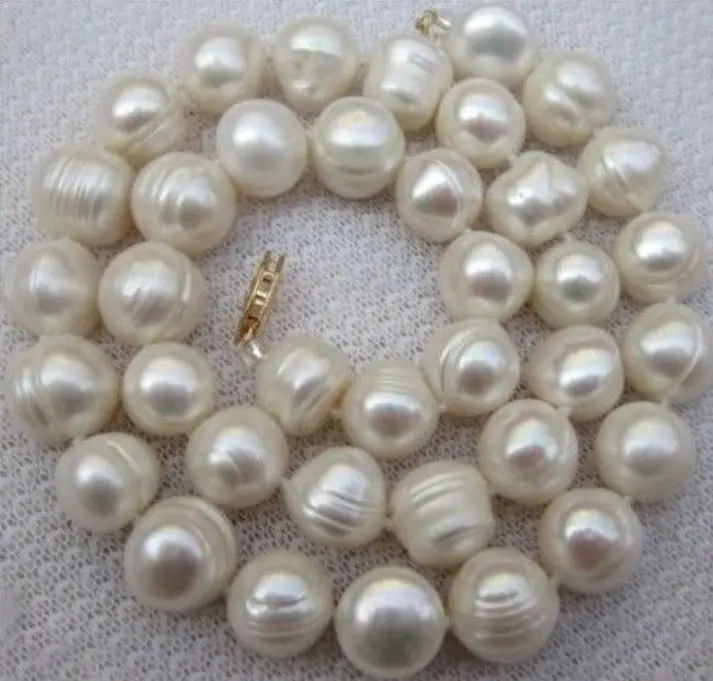 

FREE SHIPPING HOT sell new Style >>>> 11-12MM WHITE SOUTH SEA BAROQUE PEARL NECKLACE 18INCH