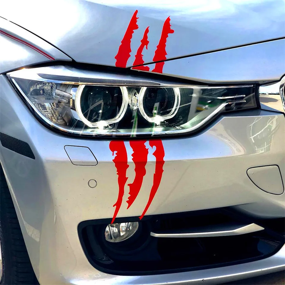 Creative Car Stickers Claw Light Eyebrow Stickers Ghost Car Stickers Car Headlight Stickers Ghost Scratches car sticker 4012cm  (4)