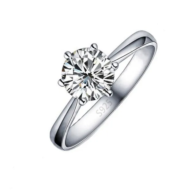 JEXXI Wholesale Price Classic Real Pure 925 Sterling Silver 6 Claws Women Weddin JEXXI Wholesale Price Classic Real Pure 925 Sterling Silver 6 Claws Women Weddin