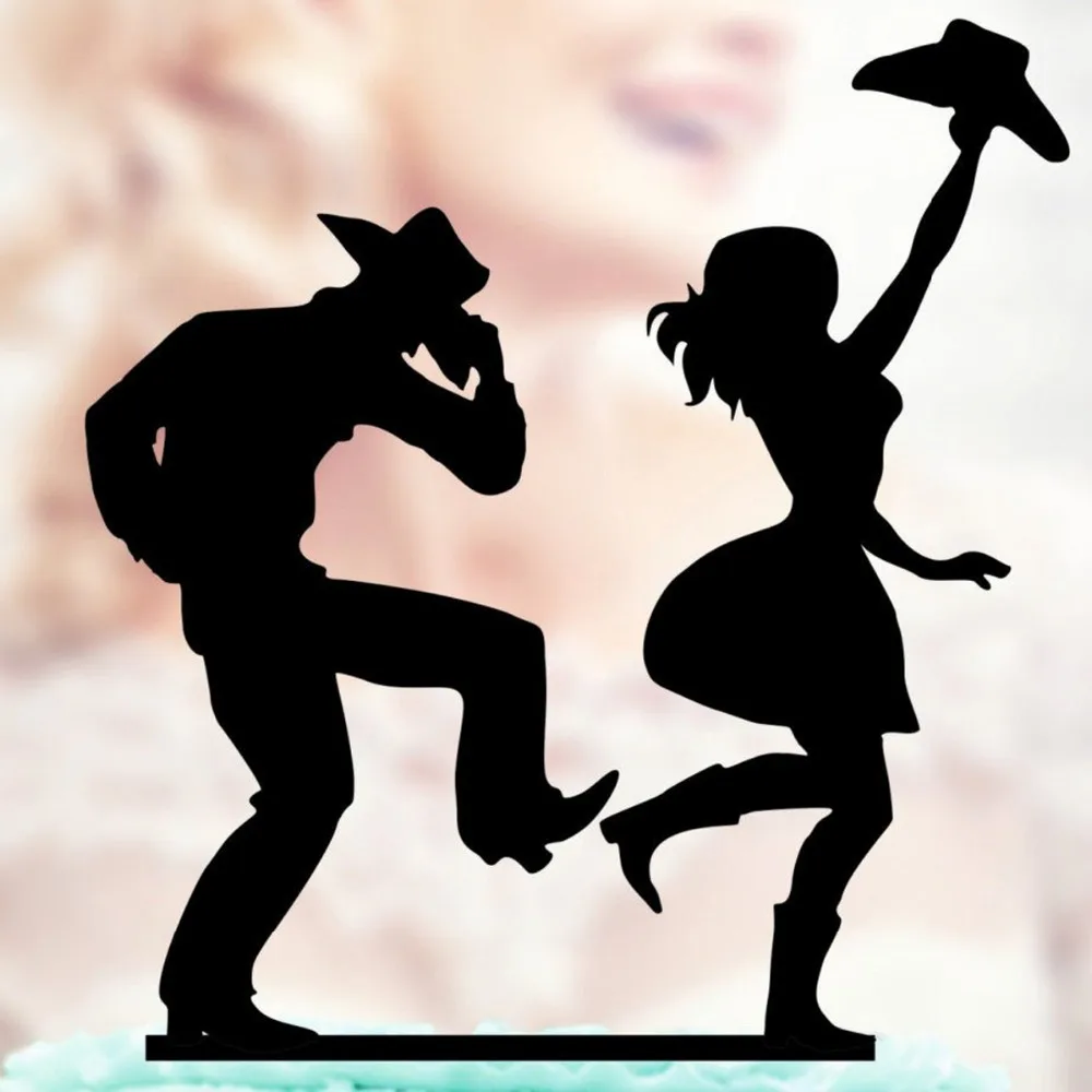 Wedding in the Style of the Cowboys cake topper ,  Bride and  Groom Wedding Silhouette Topper, Mr and Mrs Monogram Cake Topper