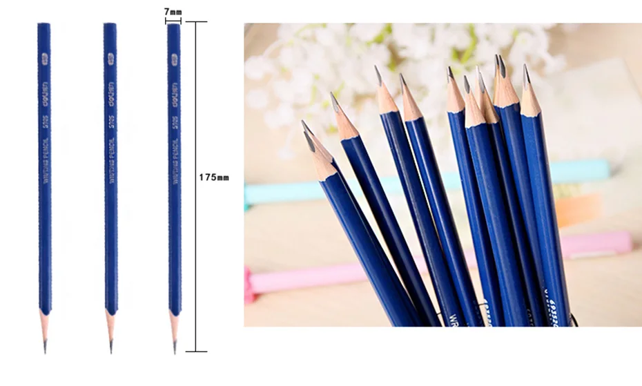 Lápis de Madeira Lápis para Estudante de Desenho Desenho e Escrita Deli 12 Pçs e lote Levar Lápis hb Madeira Suprimentos Stationery Office & School e Escrita 10 Lápis padrão