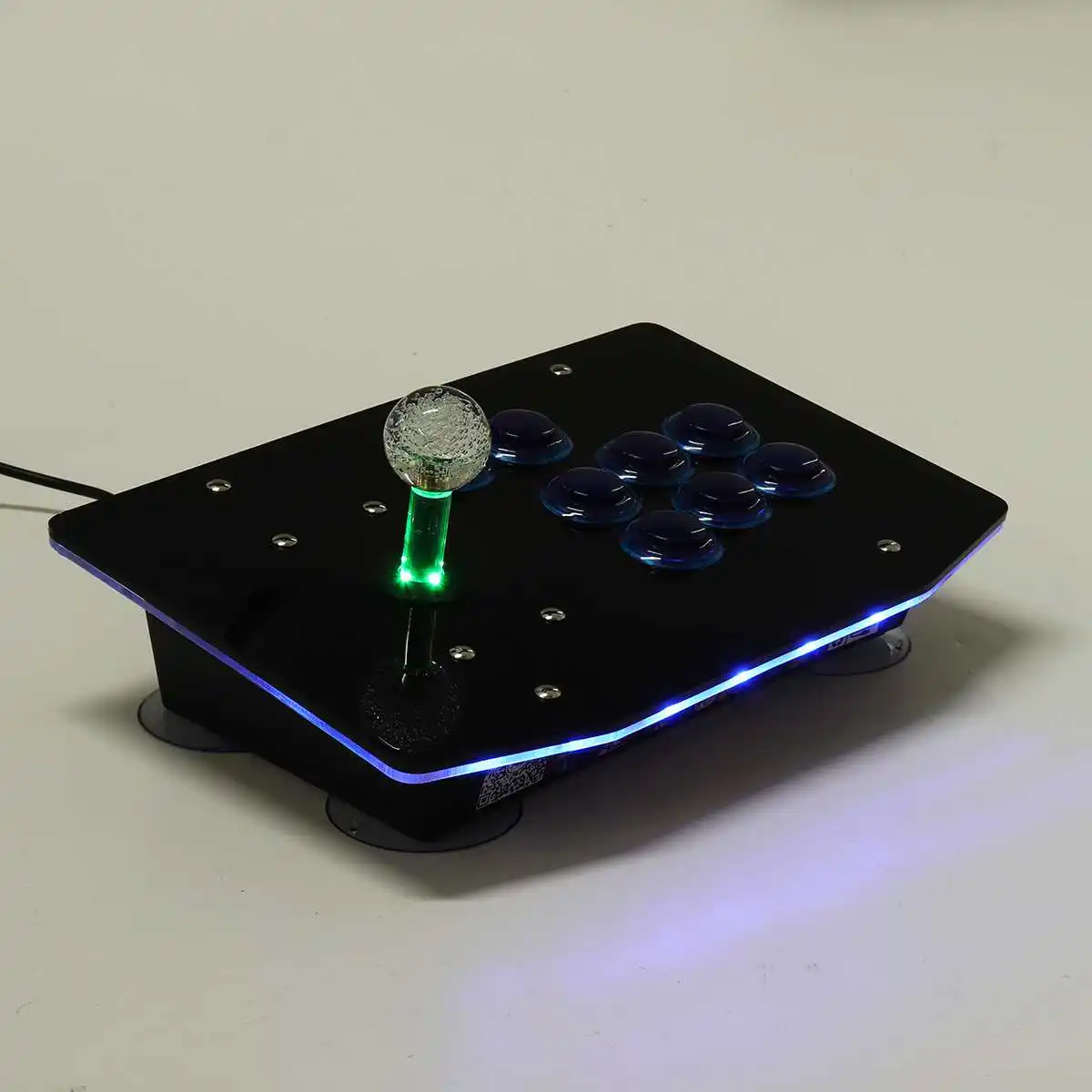 K3/T1/RS USB проводной игровой светодиодный джойстик для аркадных игр, файтинги, геймпад без задержки, игровая консоль для ПК - Цвет: T1 Dazzle blue