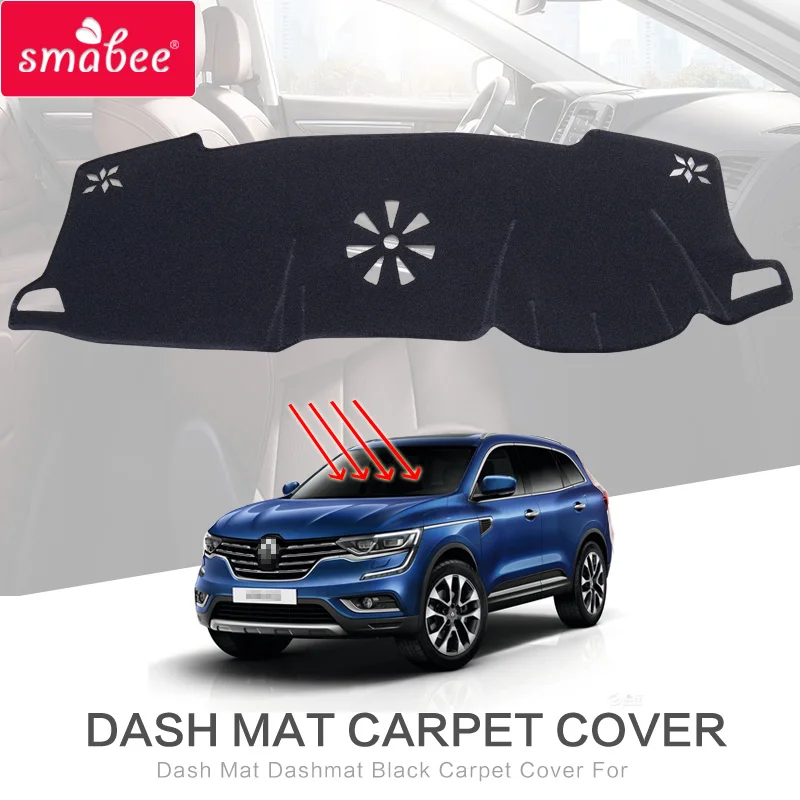 

smabee For RENAULT KOLEOS 2017 Dash Mat Dashmat Black Carpet Car Dashboard MAT Sunscreen insulation